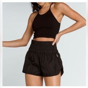 Free People FP Movement The Way Home Shorts Black Lined Active Women's Small